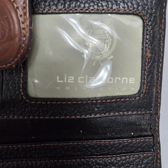 Liz Claiborne Checkbook Wallet black/brown - Picture 5 of 7